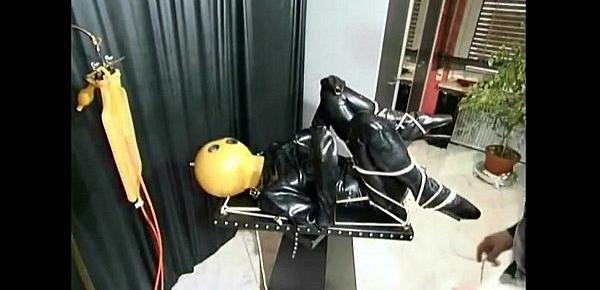  Slave girl gets tied up by her master